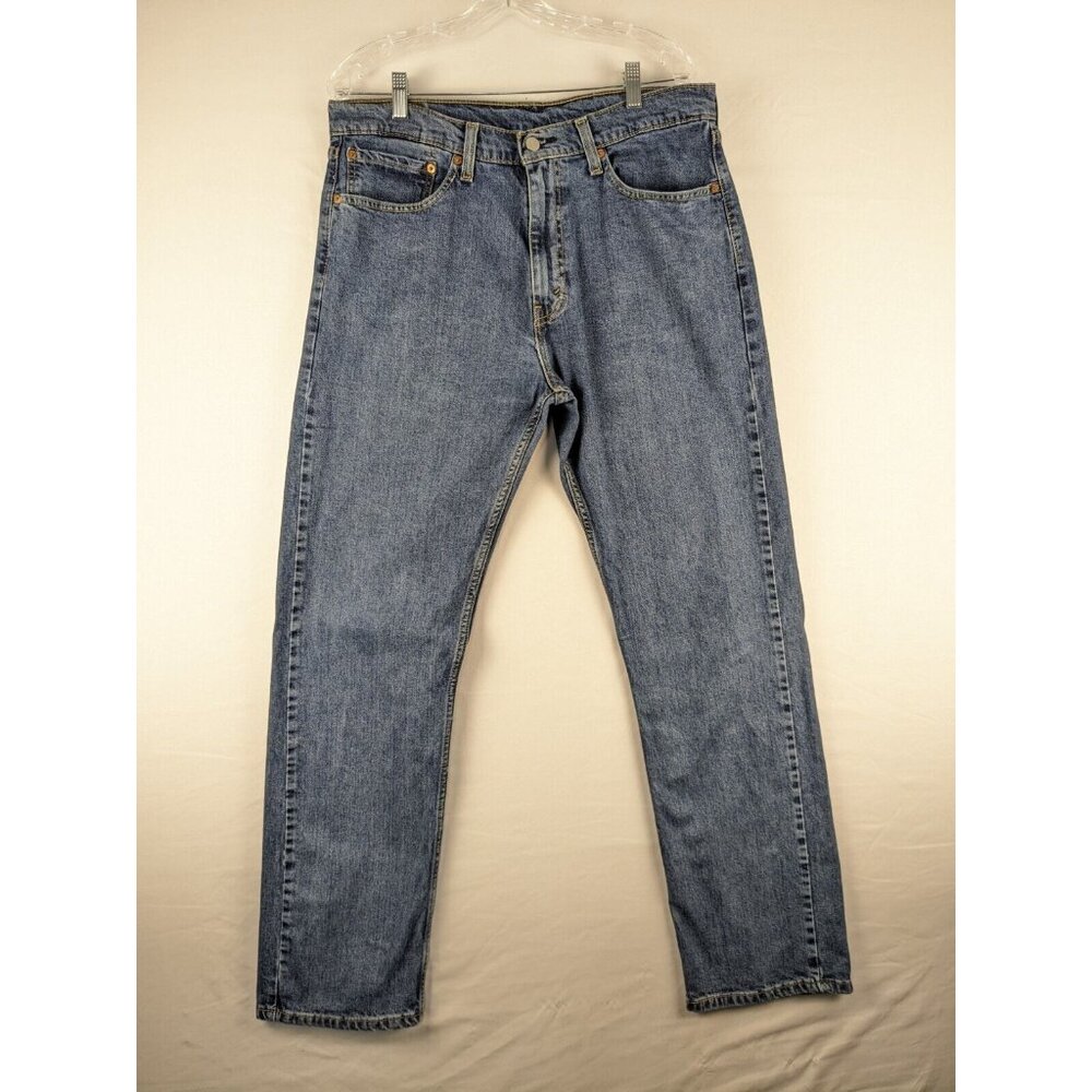 Levi's Jeans 505 Mens 36x32 Blue Regular‎ Fit Straight Leg Denim Medium Wash